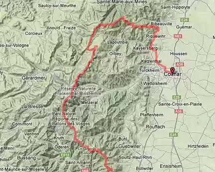 PXL000 Itinéraire de la traversée des Vosges